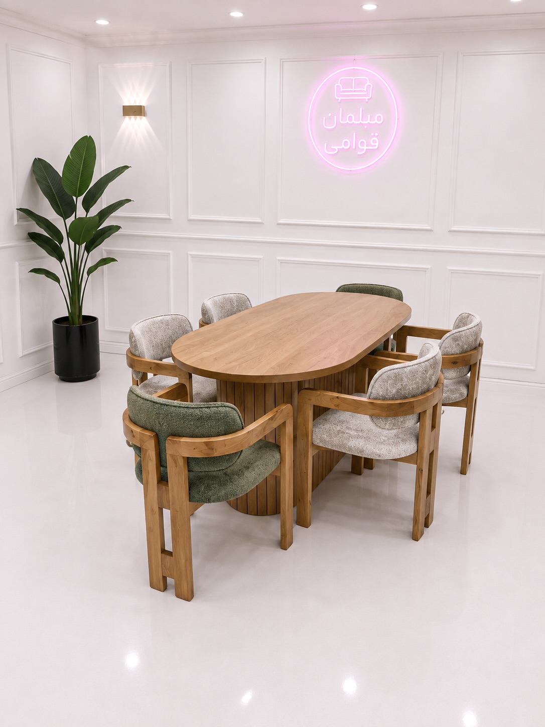 ست مبل راحتی مینیمال قاب چوب راش طرح سنگ